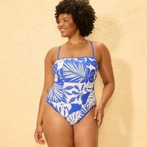 Women's Shade & Shore Palm Print Cheeky One Piece Size M NWT